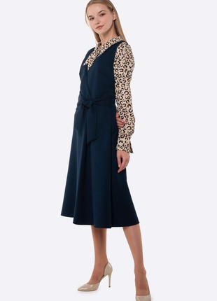 Dark blue sundress dress with original belt 56642 photo