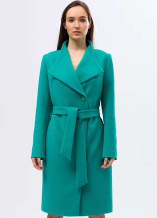 Bright turquoise coat with Apache collar 4422