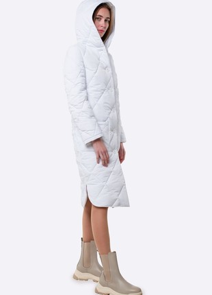 Warm white quilted coat 4419c2 photo