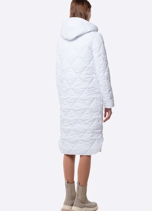 Warm white quilted coat 4419c3 photo
