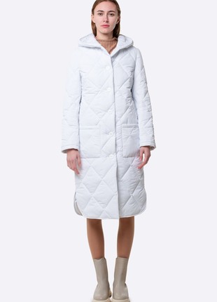 Warm white quilted coat 4419c1 photo