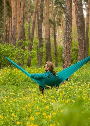 Hammock made from recycled plastic bottles, cosmic blue2 photo