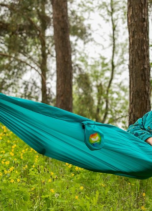 Hammock made from recycled plastic bottles, cosmic blue7 photo