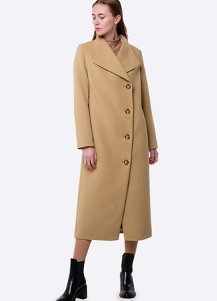 Coat with Apache collar in beige-pistachio color 44163 photo