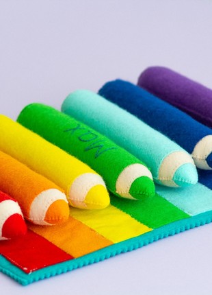 Colored felt pencils on velcro for kids4 photo