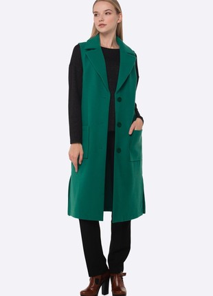 Green elongated vest without lining 4412