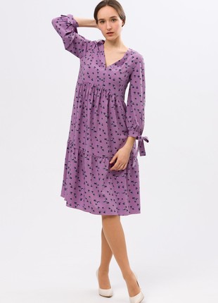 Lavender free-cut viscose chiffon dress 56914 photo