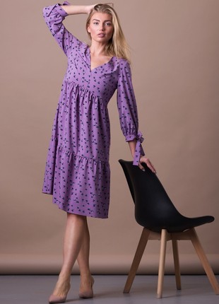 Lavender free-cut viscose chiffon dress 56916 photo