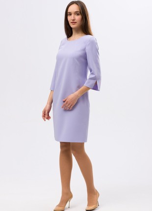 Gentle lilac dress of straight cut with decorative delay 56893 photo