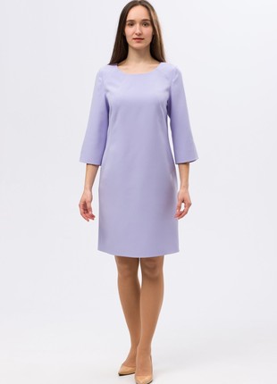 Gentle lilac dress of straight cut with decorative delay 56895 photo