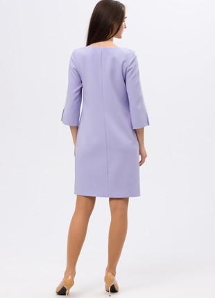 Gentle lilac dress of straight cut with decorative delay 56892 photo