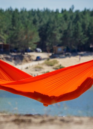 Hammock made of parachute nylon, orange3 photo