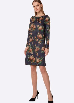 Dress made of eco-suede floral print 56831 photo