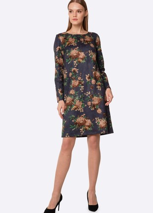 Dress made of eco-suede floral print 56833 photo