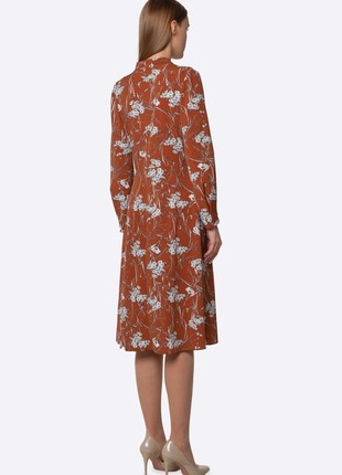 Dress with ties on the bodice floral print 56802 photo