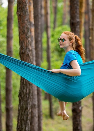 Hammock made of parachute nylon, cosmic blue2 photo