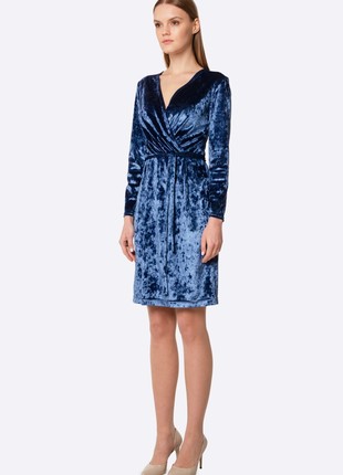Blue-blue dress made of stretch velor 56812 photo