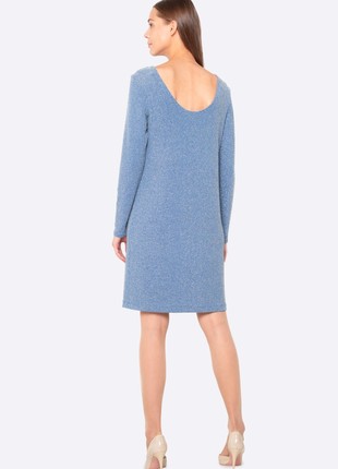 Blue elegant dress made of lurex knitwear 56762 photo