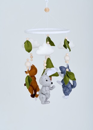 Musical baby mobile with bracket "Woodland"5 photo