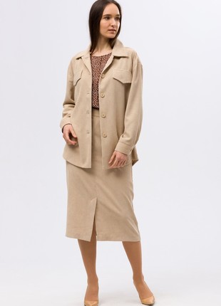 Corduroy shirt with decorative flaps 33287 photo