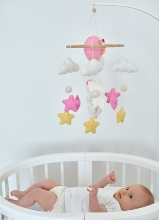 Musical baby mobile with bracket, Baby mobile "Bunny"8 photo