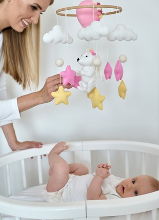 Musical baby mobile with bracket, Baby mobile "Bunny"