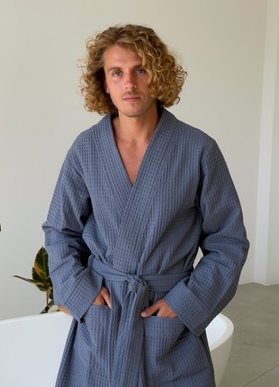 Men's waffle bathrobe COZY marengo 8015 photo