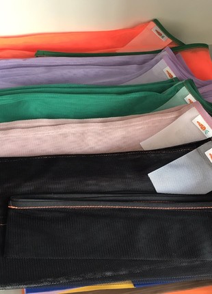 Tote bag of mesh  with long handles,  handmade. Shopper bag, packing.5 photo