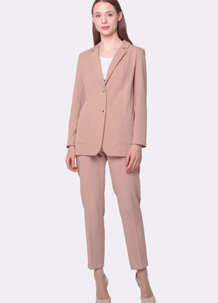Beige jacket with pockets without lining 33223 photo