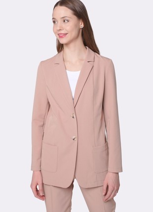 Beige jacket with pockets without lining 33221 photo