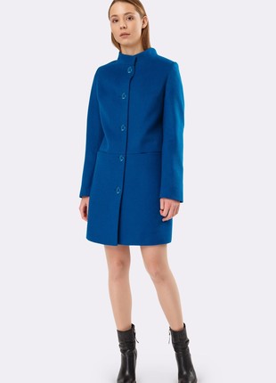 Blue cashmere coat with pockets 4383