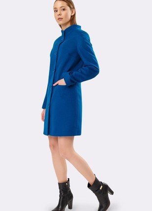Blue cashmere coat with pockets 43832 photo