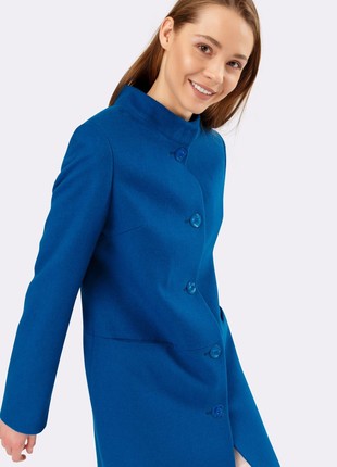 Blue cashmere coat with pockets 43835 photo