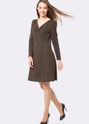 Lurex knit dress in brown and gold color 56261 photo