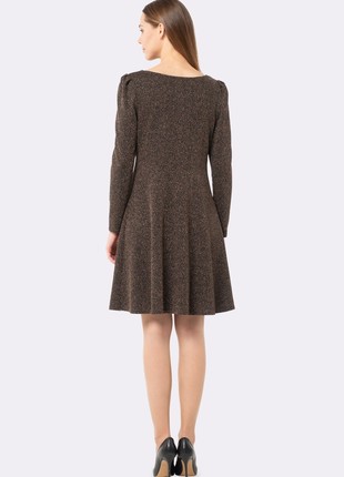 Lurex knit dress in brown and gold color 56263 photo