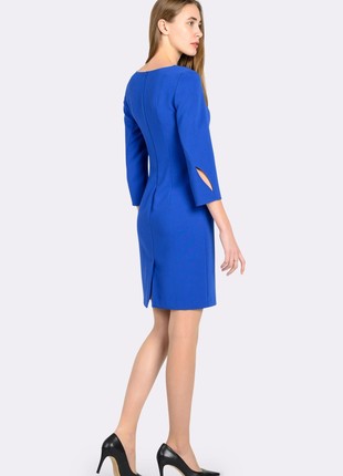Sheath dress is bright blue with curved cutouts 55663 photo