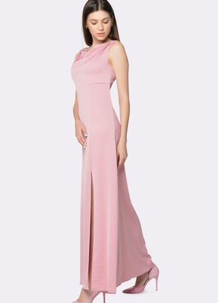 Pink maxi dress made of silk reaper 55883 photo
