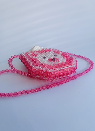 Ita bag crossbody mini tote bag cute tote bag clear bag pink bear children's bag 21st birthday gift for her beads2 photo