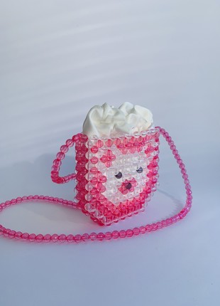 Ita bag crossbody mini tote bag cute tote bag clear bag pink bear children's bag 21st birthday gift for her beads6 photo