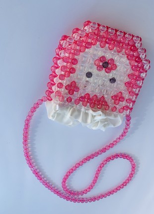 Ita bag crossbody mini tote bag cute tote bag clear bag pink bear children's bag 21st birthday gift for her beads8 photo