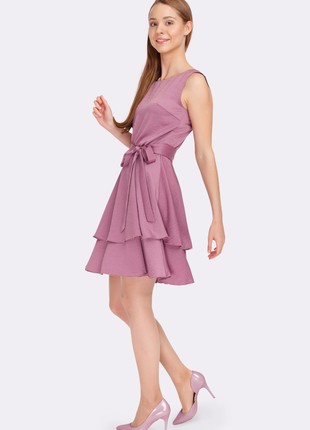 Lilac dress with a two-tiered skirt 55873 photo