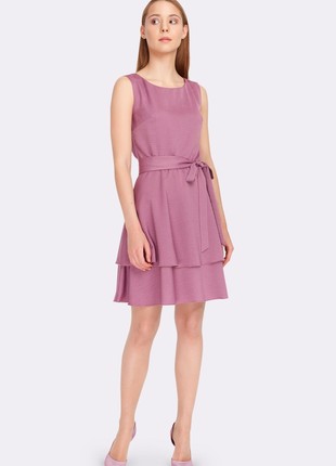 Lilac dress with a two-tiered skirt 55871 photo