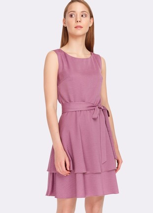 Lilac dress with a two-tiered skirt 55872 photo