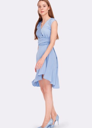 Sky blue dress with asymmetrical skirt 55864 photo