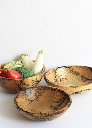 large salad bowls set of 3, popcorn bowl personalized, large driftwood plate for fruit7 photo