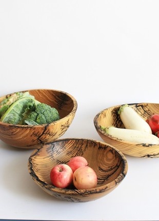 large salad bowls set of 3, popcorn bowl personalized, large driftwood plate for fruit2 photo