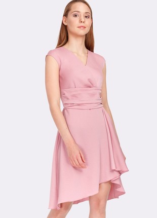 Soft pink dress with asymmetric skirt 5586p4 photo
