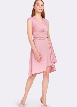 Soft pink dress with asymmetric skirt 5586p