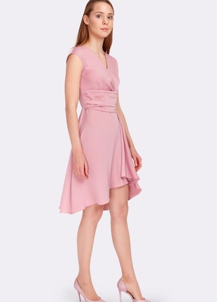 Soft pink dress with asymmetric skirt 5586p3 photo