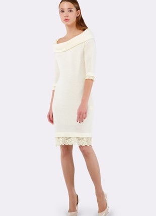Dress made of knitted jersey of a delicate lemon shade 55082 photo